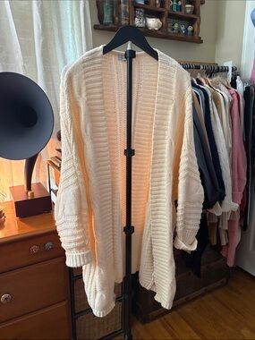 Simply Southern Cream Open-Front Knit Cardigan